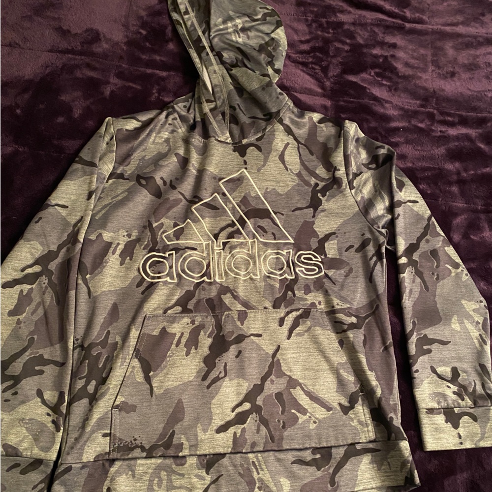 Adidas Pull over hooded sweatshirt size large 14-16